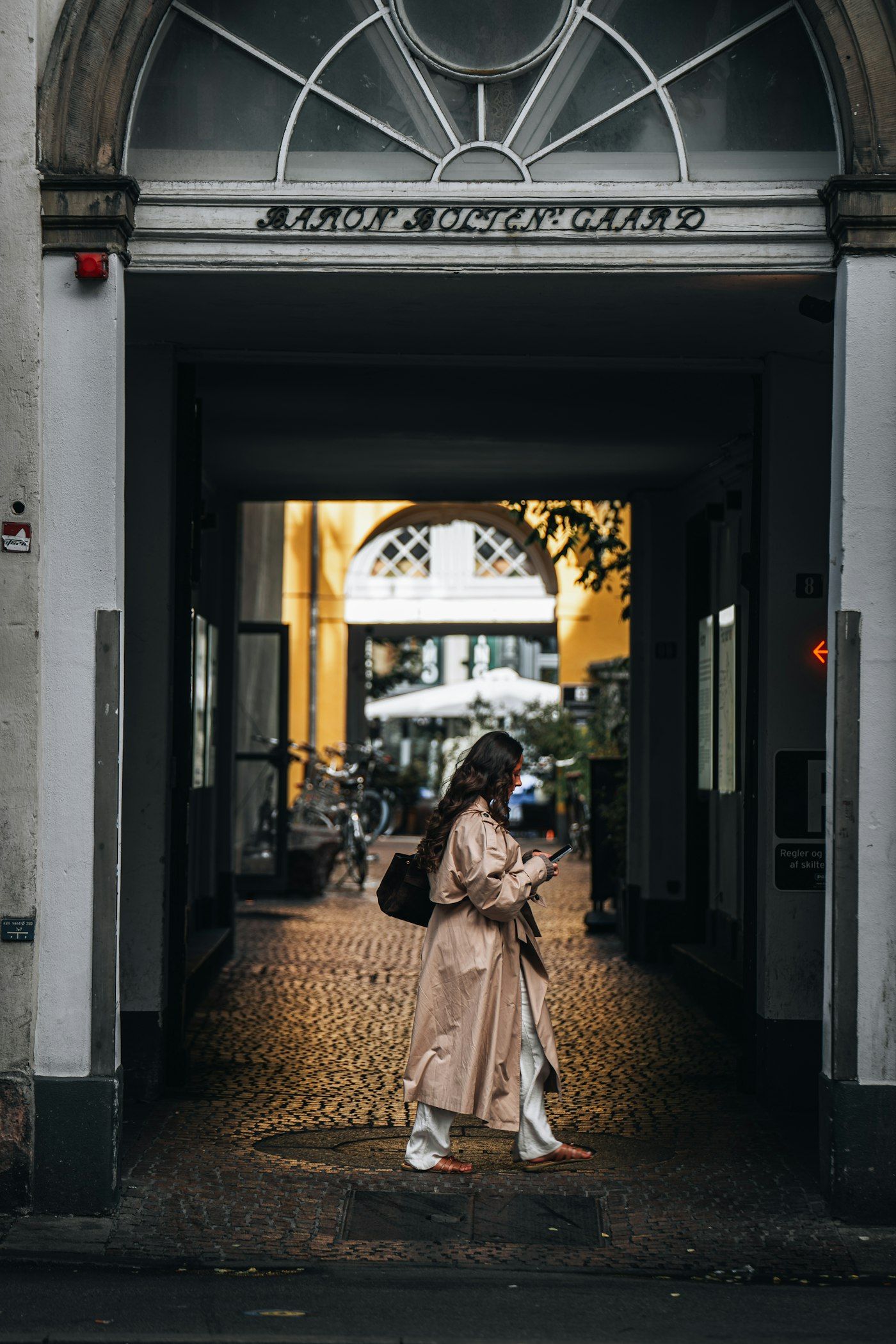 A customer searching for a nearby business on her phone