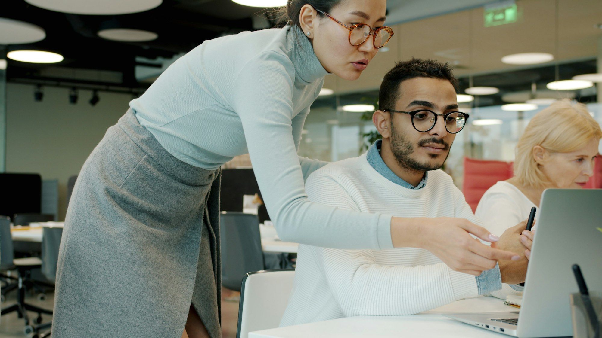The Landmark Digital team reviewing a client's monthly report